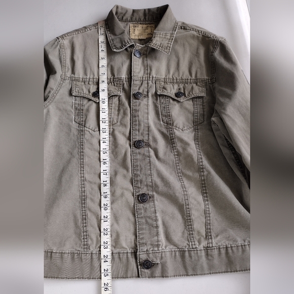 True Religion Jimmy Military Green Y2K Button Down Long Sleeve Jacket Size M - Picture 15 of 15